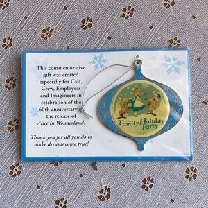 Disney Blue and Yellow Family Holiday Party Ornament